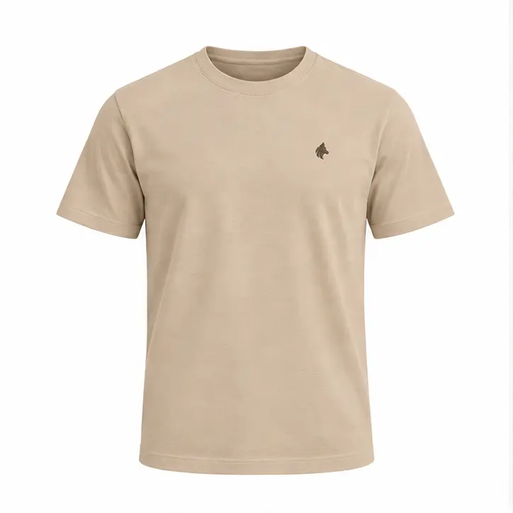 Camiseta essencial Laurent Richard, areia, produto isolado