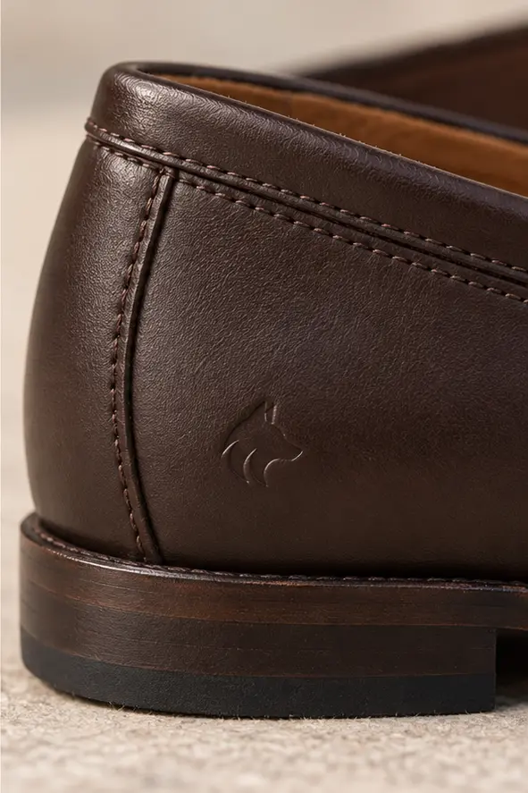 Mocassim Laurent Richard, marrom, detalhe
