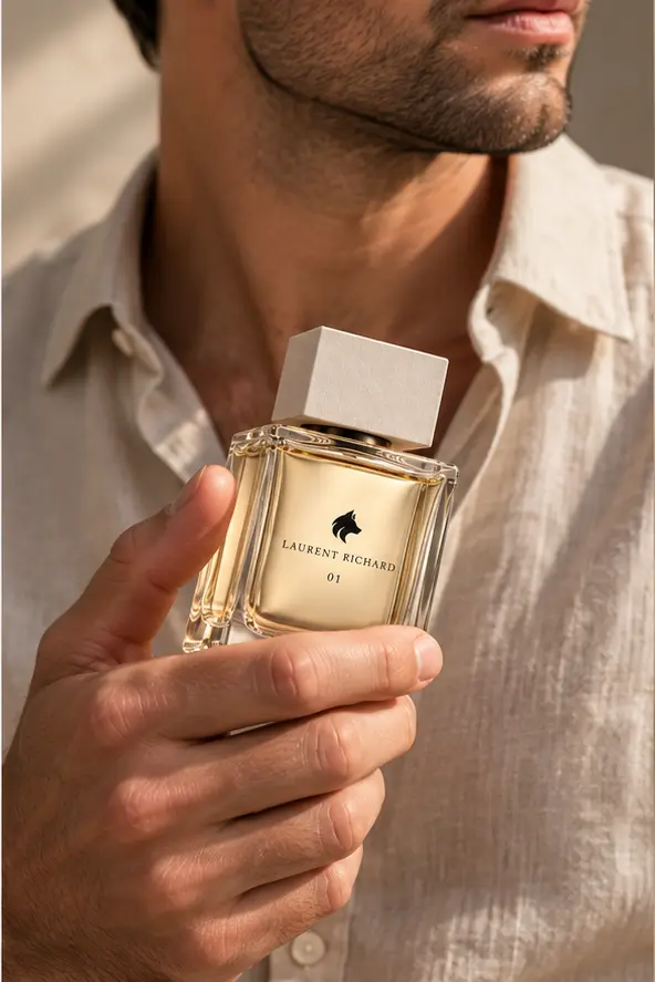 Perfume 01 Laurent Richard, claro, em uso